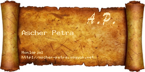 Ascher Petra névjegykártya
