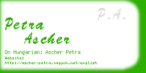 petra ascher business card